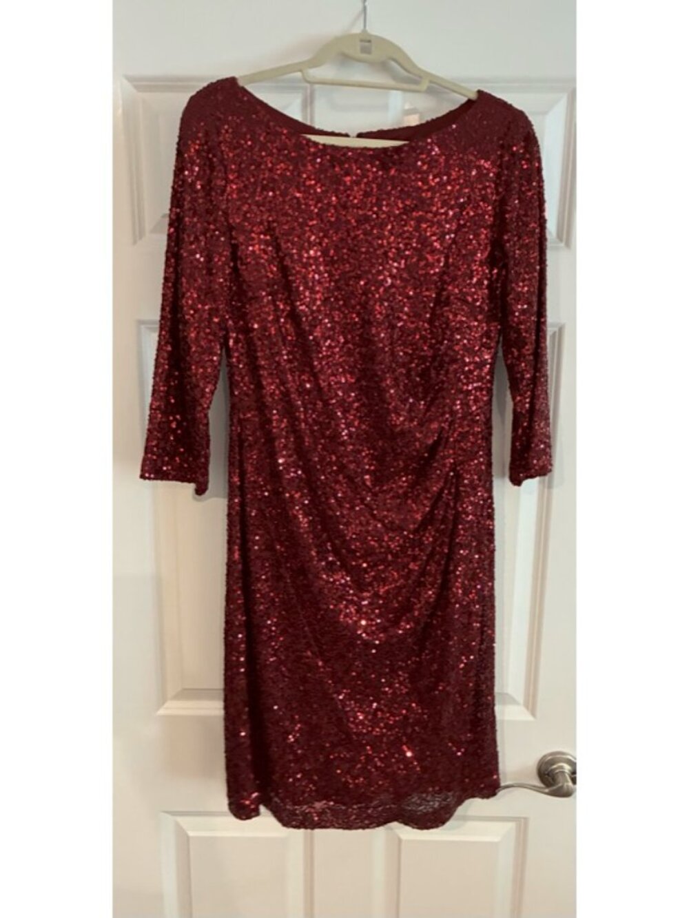 Jessica Howard Red Sequins Knee Length Dress Size 12